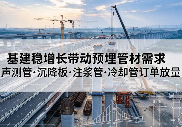 景东基建稳增长带动预埋监测管材需求，声测管、沉降板、注浆管订单持续放量